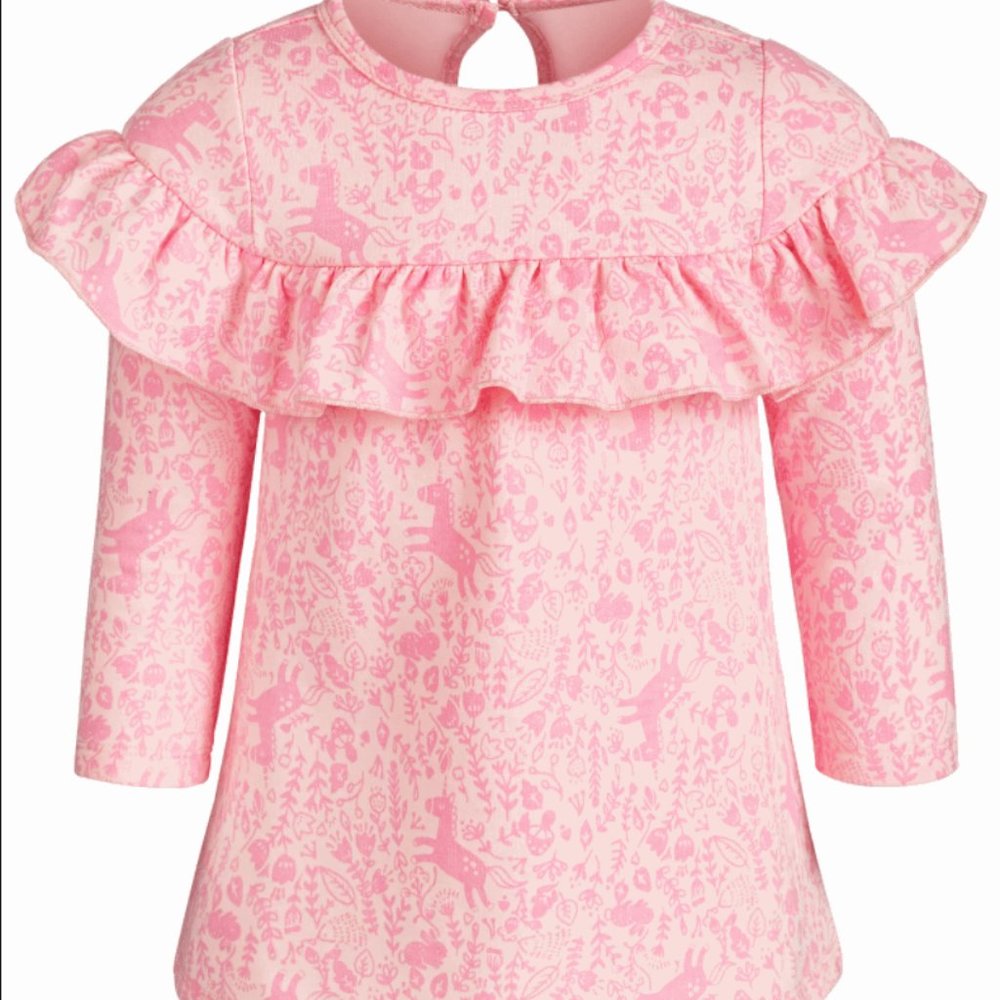 First Impressions Baby Girls Enchanted-Print Ruffle Dress - Picture 1 of 1